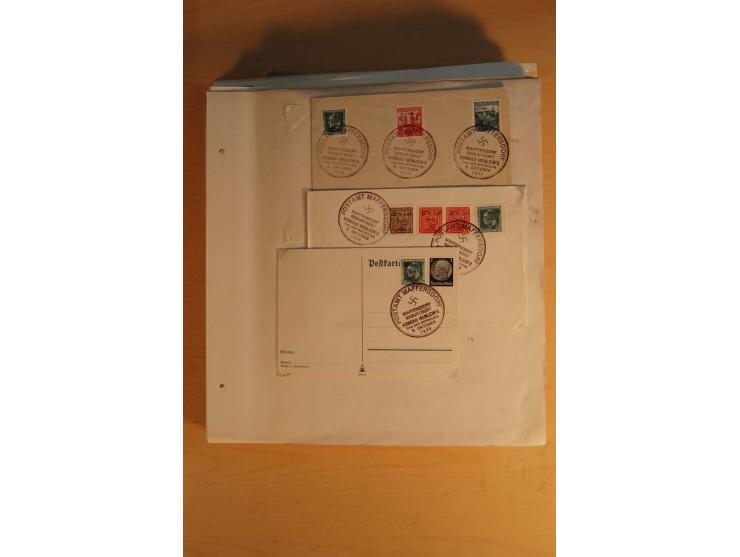 1938, umfangreiche, meist gestempelte und ungebrauchte Sammlung inkl. vielen Briefstücken, dabei bessere und kpl. Ausgaben, E