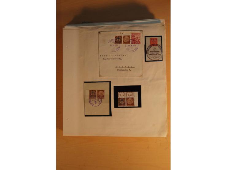 1938, umfangreiche, meist gestempelte und ungebrauchte Sammlung inkl. vielen Briefstücken, dabei bessere und kpl. Ausgaben, E
