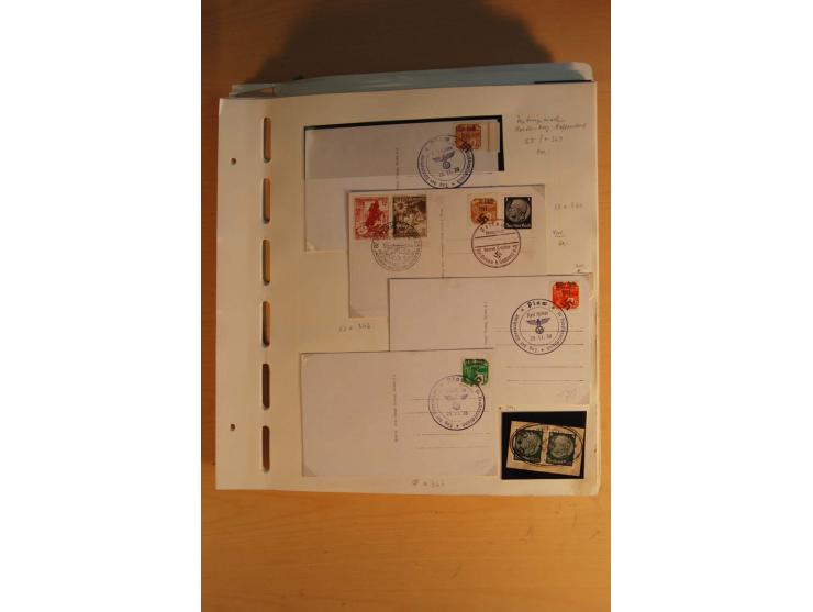 1938, umfangreiche, meist gestempelte und ungebrauchte Sammlung inkl. vielen Briefstücken, dabei bessere und kpl. Ausgaben, E