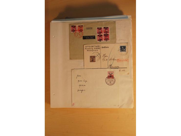1938, umfangreiche, meist gestempelte und ungebrauchte Sammlung inkl. vielen Briefstücken, dabei bessere und kpl. Ausgaben, E