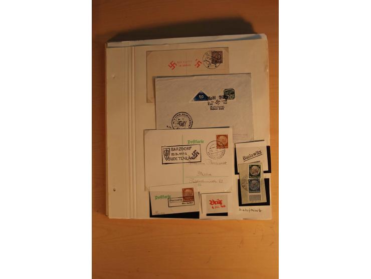 1938, umfangreiche, meist gestempelte und ungebrauchte Sammlung inkl. vielen Briefstücken, dabei bessere und kpl. Ausgaben, E