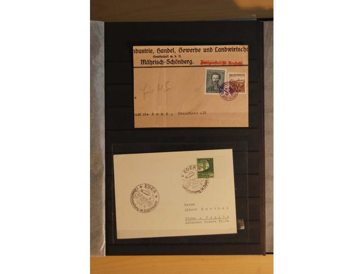 1938, Asch bis Rumburg, ungebrauchte, postfrische und gestempelte Sammlung mit einigen Briefen dabei diverse Befreiungsstempe