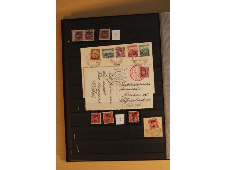 1938, Asch bis Rumburg, ungebrauchte, postfrische und gestempelte Sammlung mit einigen Briefen dabei diverse Befreiungsstempe