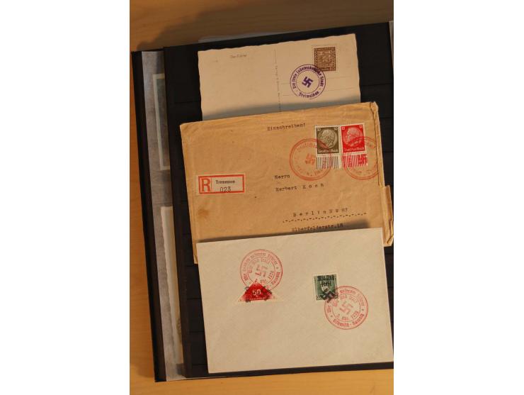 1938, Asch bis Rumburg, ungebrauchte, postfrische und gestempelte Sammlung mit einigen Briefen dabei diverse Befreiungsstempe