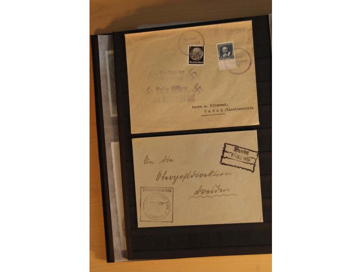1938, Asch bis Rumburg, ungebrauchte, postfrische und gestempelte Sammlung mit einigen Briefen dabei diverse Befreiungsstempe