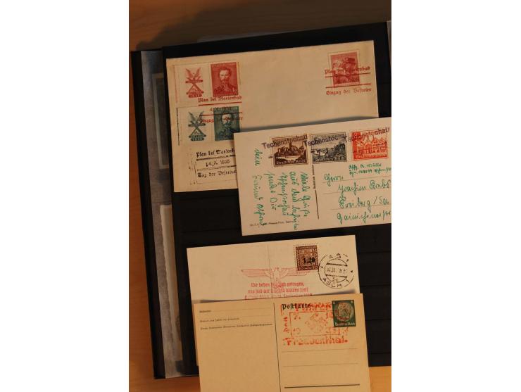 1938, Asch bis Rumburg, ungebrauchte, postfrische und gestempelte Sammlung mit einigen Briefen dabei diverse Befreiungsstempe
