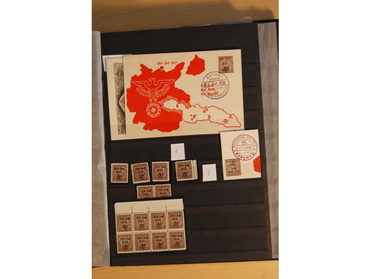 1938, Asch bis Rumburg, ungebrauchte, postfrische und gestempelte Sammlung mit einigen Briefen dabei diverse Befreiungsstempe
