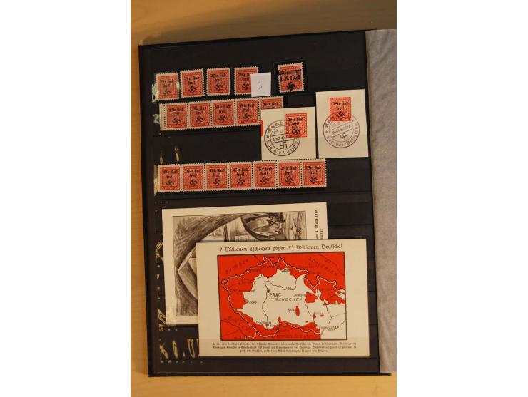 1938, Asch bis Rumburg, ungebrauchte, postfrische und gestempelte Sammlung mit einigen Briefen dabei diverse Befreiungsstempe