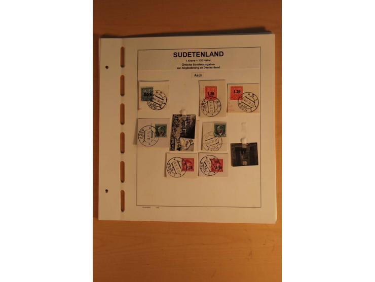 1938, gestempelte Zusammenstellung mit mittleren Werten, viele Briefstücke, teils Altsignaturen