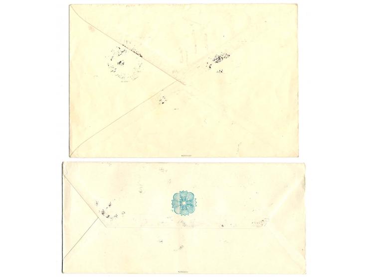 1941/42, 4 Sonderumschläge mit Satzfrankaturen, dabei 2 FDC (Mi.-Nr. 46-49 + 58-61) und 2 Umschläg emit Mi.-Nr. 54-55 III und