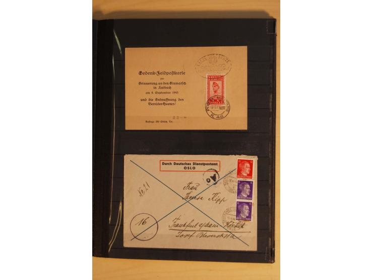  1942/45, ungebrauchte Sammlung mit einigen Briefen dabei Mi.-Nr. 5 und 13 ungebraucht ohne Gummi, Mi.-Nr. 9 ungebraucht, Mi.