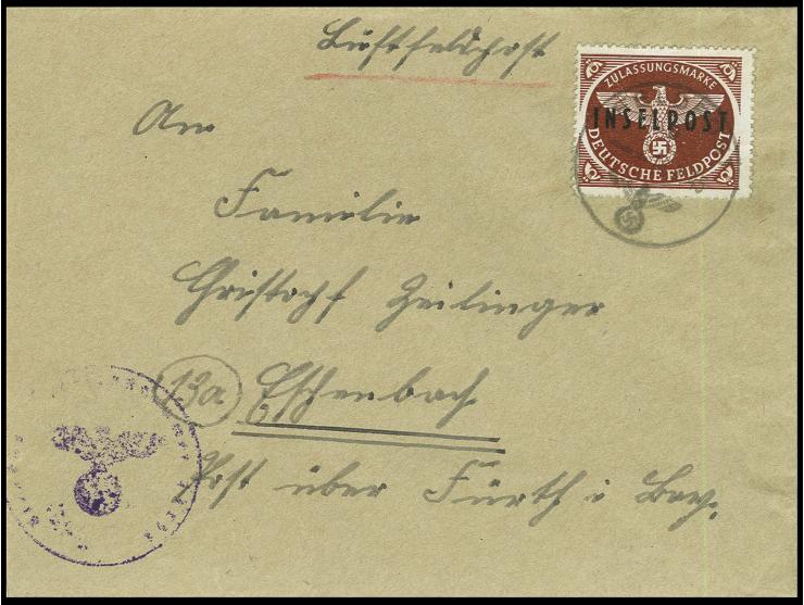 1939/45, umfangreiche Sammlung mit rund 200  Briefen (viele mit Inhalt) und Karten, dabei viele besondere Stempel, Luft-Feldp