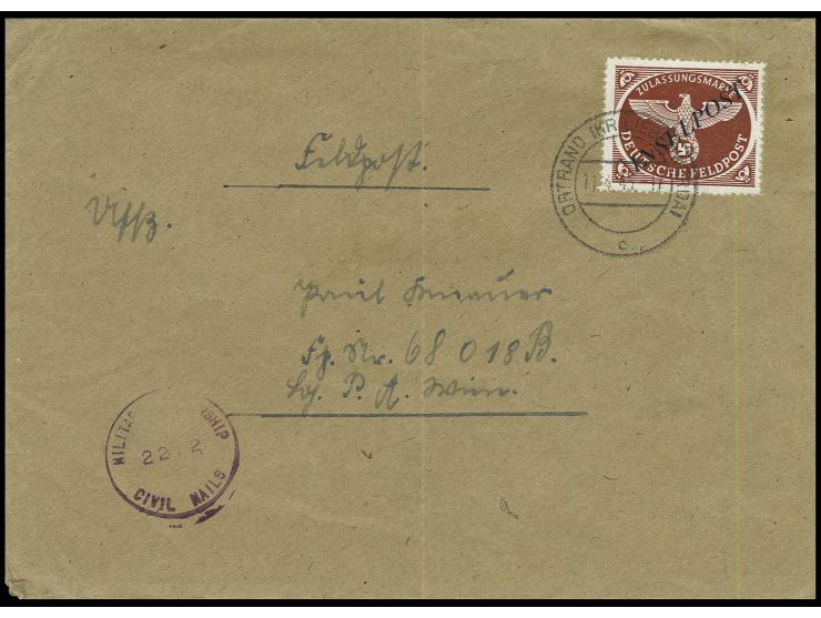 1939/45, umfangreiche Sammlung mit rund 200  Briefen (viele mit Inhalt) und Karten, dabei viele besondere Stempel, Luft-Feldp