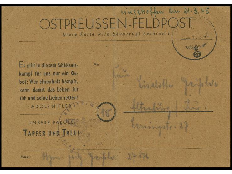 1939/45, umfangreiche Sammlung mit rund 200  Briefen (viele mit Inhalt) und Karten, dabei viele besondere Stempel, Luft-Feldp