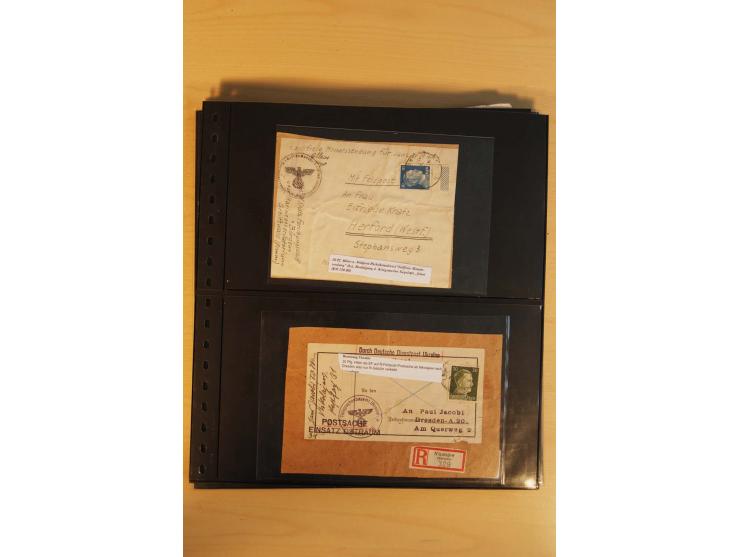 1939/45, umfangreiche Sammlung mit rund 200  Briefen (viele mit Inhalt) und Karten, dabei viele besondere Stempel, Luft-Feldp