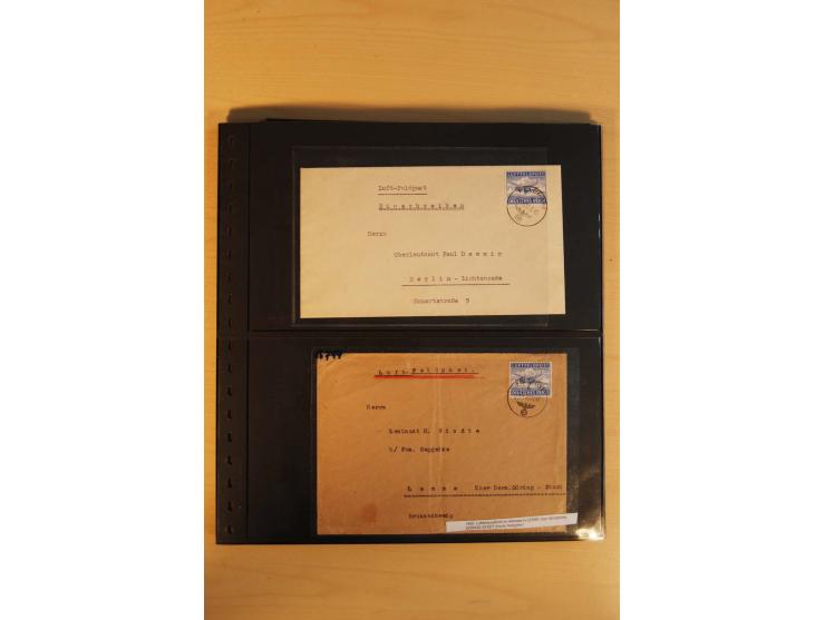 1939/45, umfangreiche Sammlung mit rund 200  Briefen (viele mit Inhalt) und Karten, dabei viele besondere Stempel, Luft-Feldp