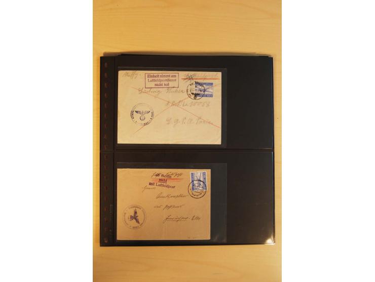 1939/45, umfangreiche Sammlung mit rund 200  Briefen (viele mit Inhalt) und Karten, dabei viele besondere Stempel, Luft-Feldp