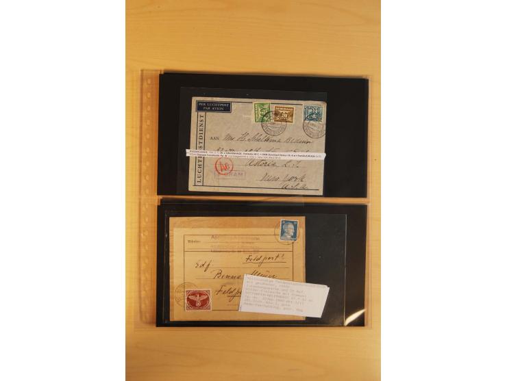 1939/45, umfangreiche Sammlung mit rund 200  Briefen (viele mit Inhalt) und Karten, dabei viele besondere Stempel, Luft-Feldp