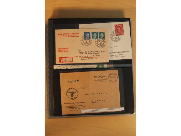 1939/45, umfangreiche Sammlung mit rund 200  Briefen (viele mit Inhalt) und Karten, dabei viele besondere Stempel, Luft-Feldp