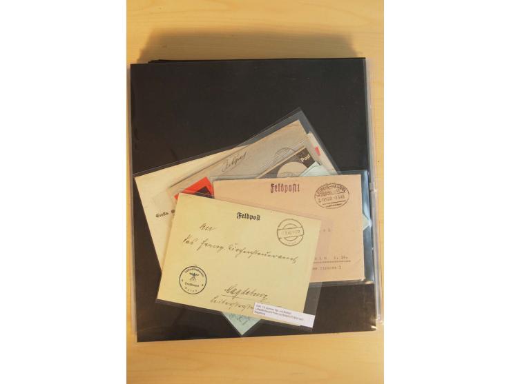 1939/45, umfangreiche Sammlung mit rund 200  Briefen (viele mit Inhalt) und Karten, dabei viele besondere Stempel, Luft-Feldp