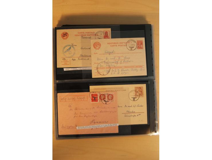 1939/45, umfangreiche Sammlung mit rund 200  Briefen (viele mit Inhalt) und Karten, dabei viele besondere Stempel, Luft-Feldp