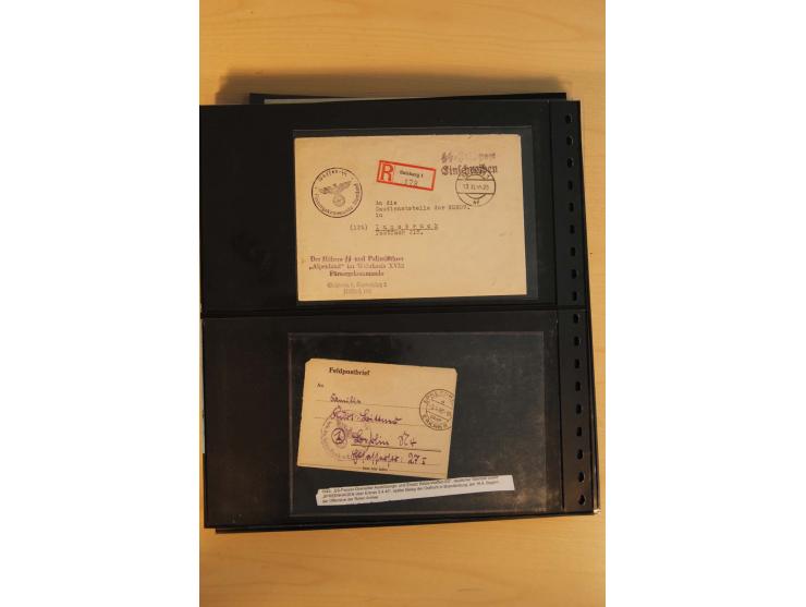 1939/45, umfangreiche Sammlung mit rund 200  Briefen (viele mit Inhalt) und Karten, dabei viele besondere Stempel, Luft-Feldp