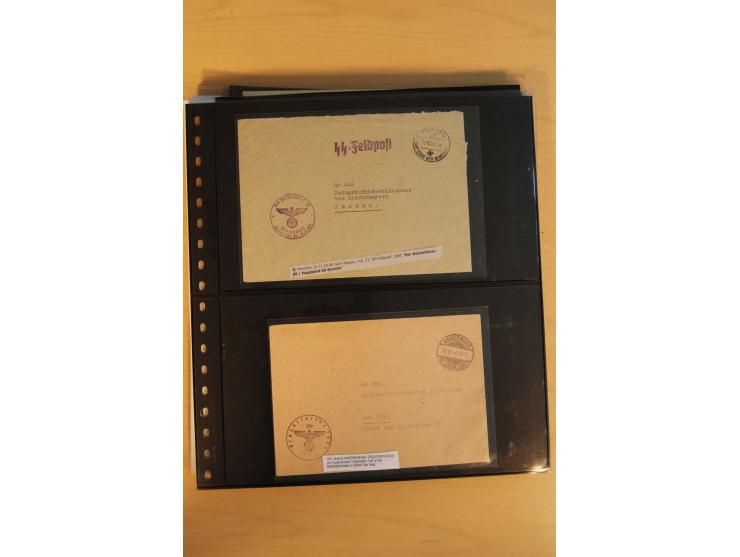 1939/45, umfangreiche Sammlung mit rund 200  Briefen (viele mit Inhalt) und Karten, dabei viele besondere Stempel, Luft-Feldp