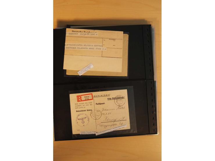 1939/45, umfangreiche Sammlung mit rund 200  Briefen (viele mit Inhalt) und Karten, dabei viele besondere Stempel, Luft-Feldp