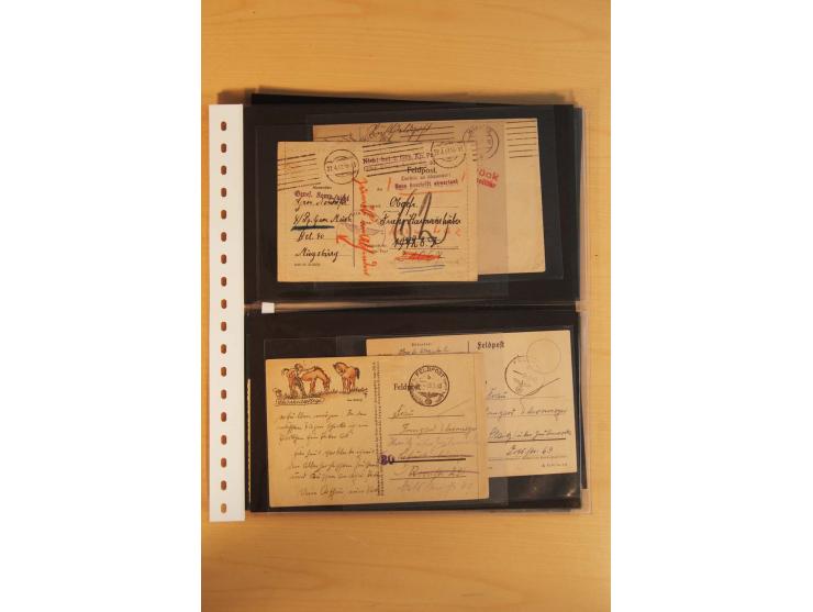 1939/45, umfangreiche Sammlung mit rund 200  Briefen (viele mit Inhalt) und Karten, dabei viele besondere Stempel, Luft-Feldp