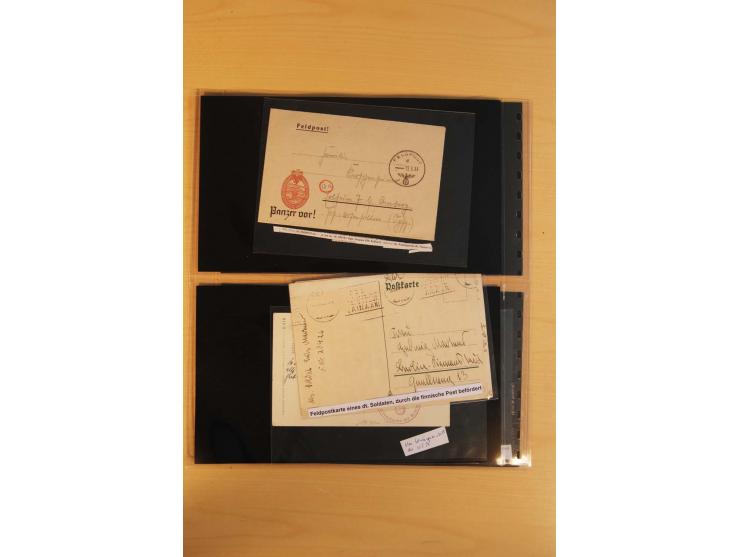 1939/45, umfangreiche Sammlung mit rund 200  Briefen (viele mit Inhalt) und Karten, dabei viele besondere Stempel, Luft-Feldp