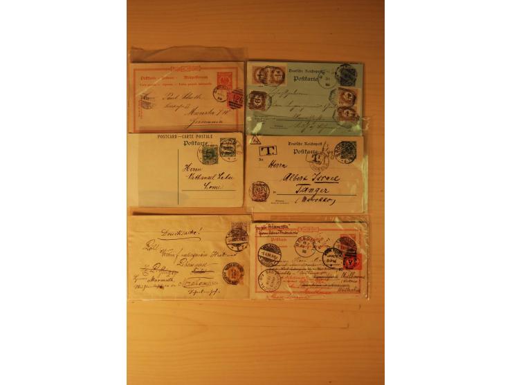 1878/1940 (ca.), 80 Briefe und Karten mit Frankaturkombinationen mit ausländischen Ausgaben, dabei Portobelege, Nachsendefran