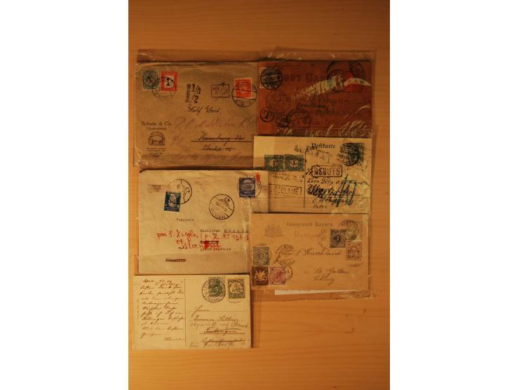 1878/1940 (ca.), 80 Briefe und Karten mit Frankaturkombinationen mit ausländischen Ausgaben, dabei Portobelege, Nachsendefran
