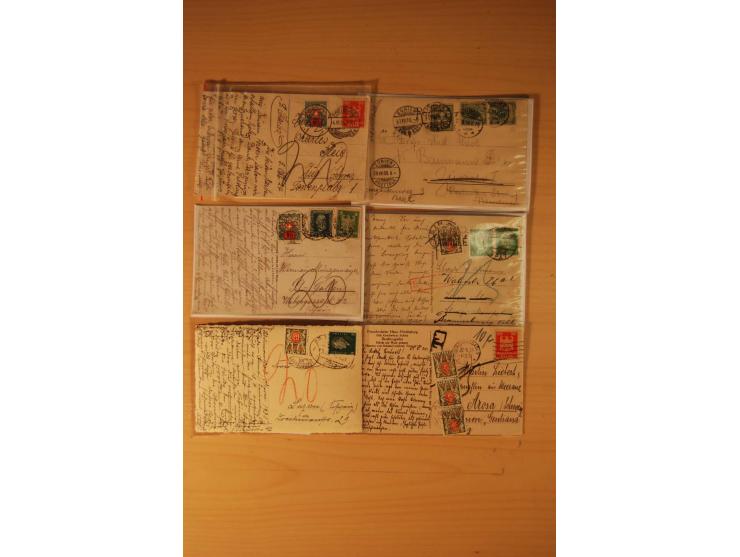 1878/1940 (ca.), 80 Briefe und Karten mit Frankaturkombinationen mit ausländischen Ausgaben, dabei Portobelege, Nachsendefran