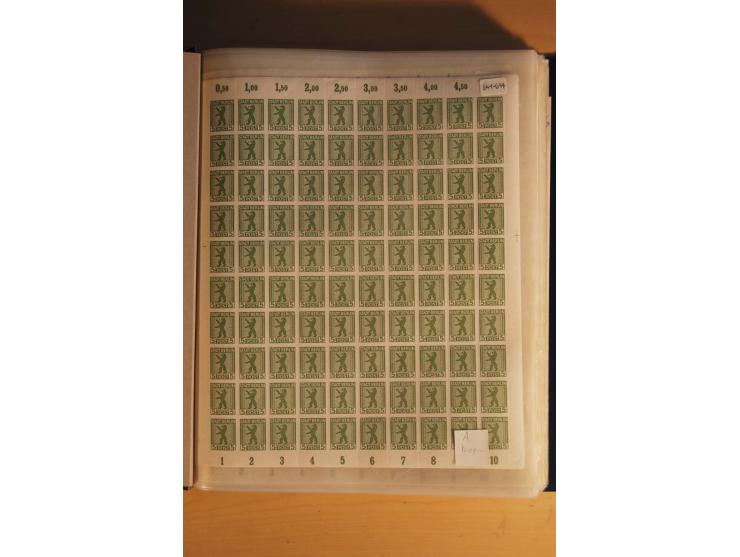 1945/48, Bogensammlung mit u.a. Mi.-Nr. 29-40y, 37za und 39za, Bogensignatur Kramp BPP, und 206wbx, jeder Wert sign. Paul BPP