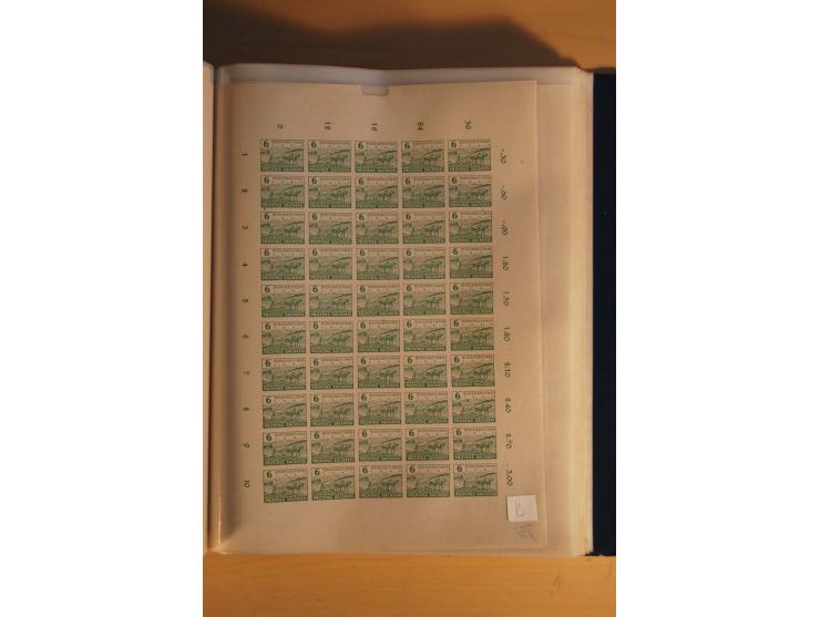 1945/48, Bogensammlung mit u.a. Mi.-Nr. 29-40y, 37za und 39za, Bogensignatur Kramp BPP, und 206wbx, jeder Wert sign. Paul BPP