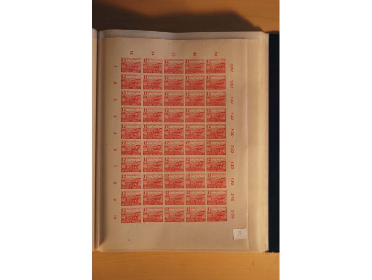 1945/48, Bogensammlung mit u.a. Mi.-Nr. 29-40y, 37za und 39za, Bogensignatur Kramp BPP, und 206wbx, jeder Wert sign. Paul BPP