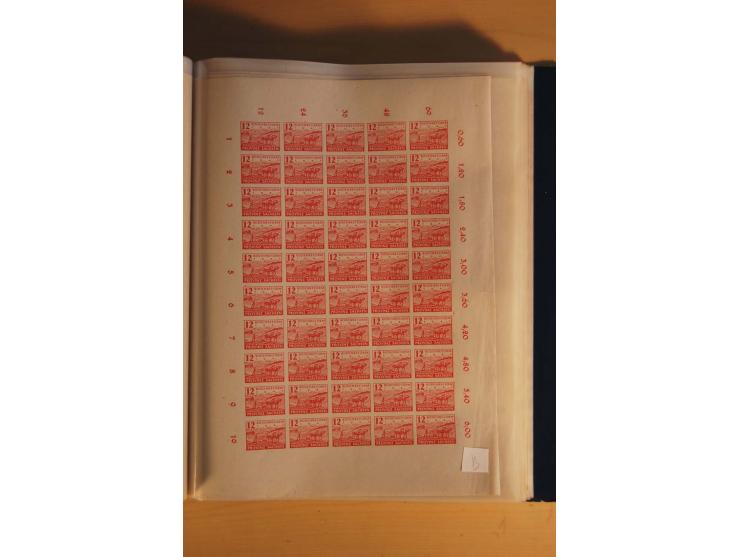 1945/48, Bogensammlung mit u.a. Mi.-Nr. 29-40y, 37za und 39za, Bogensignatur Kramp BPP, und 206wbx, jeder Wert sign. Paul BPP