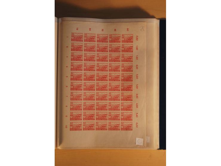 1945/48, Bogensammlung mit u.a. Mi.-Nr. 29-40y, 37za und 39za, Bogensignatur Kramp BPP, und 206wbx, jeder Wert sign. Paul BPP