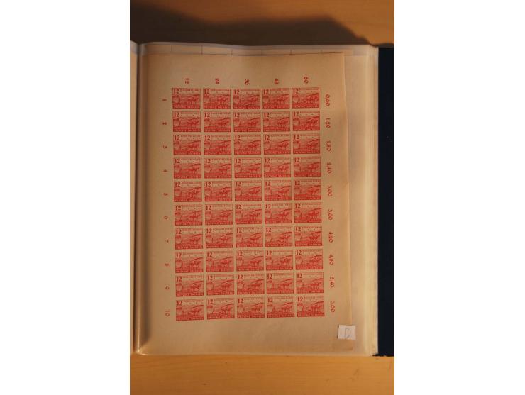 1945/48, Bogensammlung mit u.a. Mi.-Nr. 29-40y, 37za und 39za, Bogensignatur Kramp BPP, und 206wbx, jeder Wert sign. Paul BPP