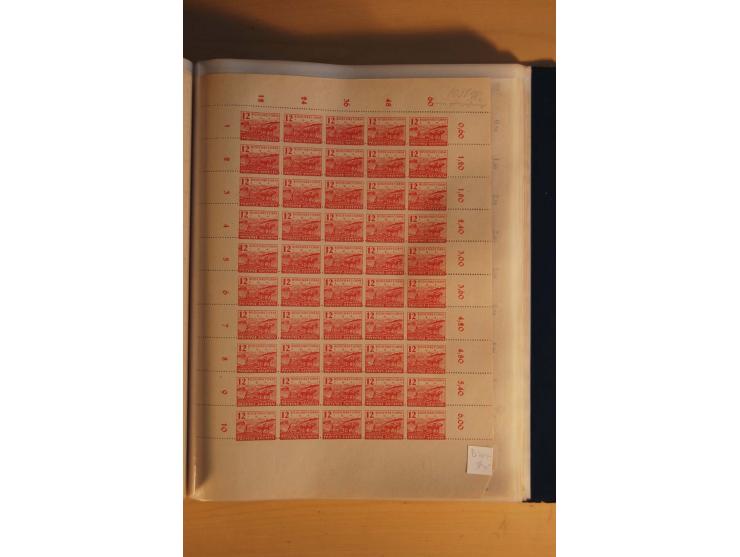 1945/48, Bogensammlung mit u.a. Mi.-Nr. 29-40y, 37za und 39za, Bogensignatur Kramp BPP, und 206wbx, jeder Wert sign. Paul BPP