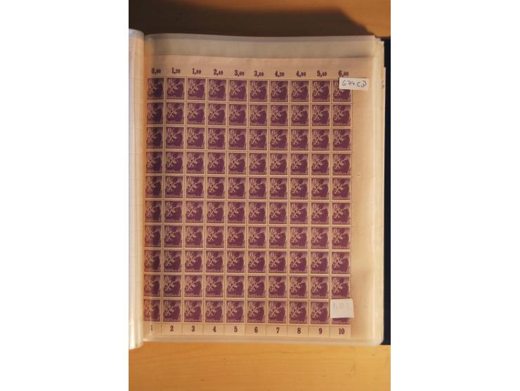 1945/48, Bogensammlung mit u.a. Mi.-Nr. 29-40y, 37za und 39za, Bogensignatur Kramp BPP, und 206wbx, jeder Wert sign. Paul BPP