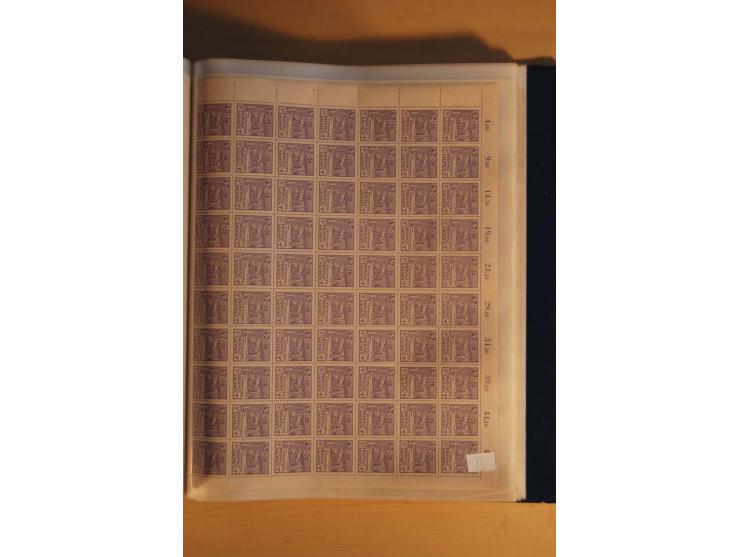 1945/48, Bogensammlung mit u.a. Mi.-Nr. 29-40y, 37za und 39za, Bogensignatur Kramp BPP, und 206wbx, jeder Wert sign. Paul BPP