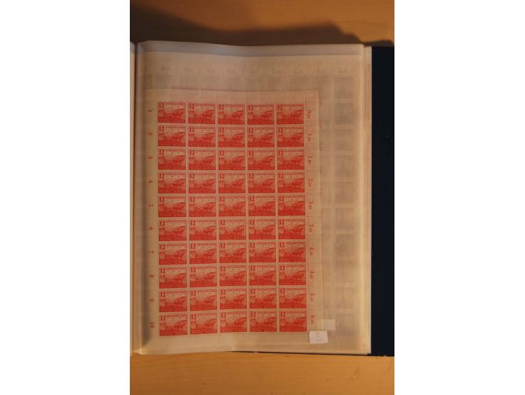 1945/48, Bogensammlung mit u.a. Mi.-Nr. 29-40y, 37za und 39za, Bogensignatur Kramp BPP, und 206wbx, jeder Wert sign. Paul BPP