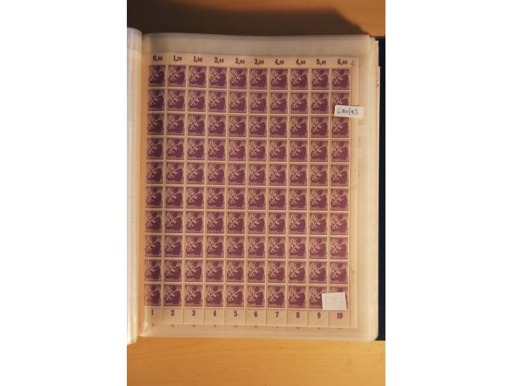 1945/48, Bogensammlung mit u.a. Mi.-Nr. 29-40y, 37za und 39za, Bogensignatur Kramp BPP, und 206wbx, jeder Wert sign. Paul BPP