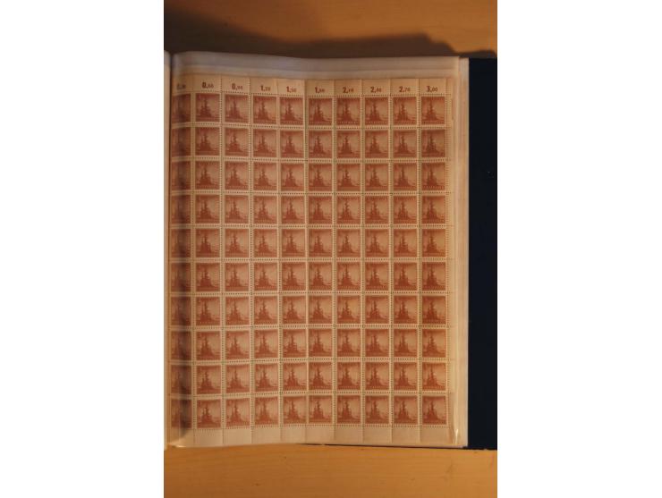 1945/48, Bogensammlung mit u.a. Mi.-Nr. 29-40y, 37za und 39za, Bogensignatur Kramp BPP, und 206wbx, jeder Wert sign. Paul BPP