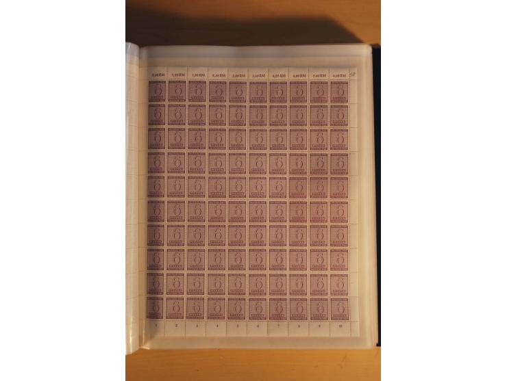 1945/48, Bogensammlung mit u.a. Mi.-Nr. 29-40y, 37za und 39za, Bogensignatur Kramp BPP, und 206wbx, jeder Wert sign. Paul BPP