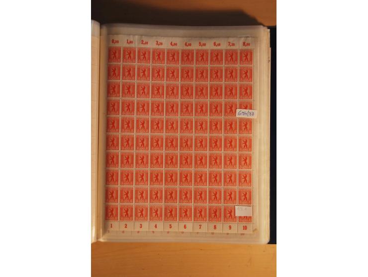 1945/48, Bogensammlung mit u.a. Mi.-Nr. 29-40y, 37za und 39za, Bogensignatur Kramp BPP, und 206wbx, jeder Wert sign. Paul BPP