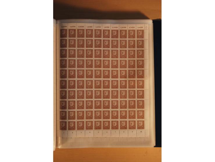 1945/48, Bogensammlung mit u.a. Mi.-Nr. 29-40y, 37za und 39za, Bogensignatur Kramp BPP, und 206wbx, jeder Wert sign. Paul BPP