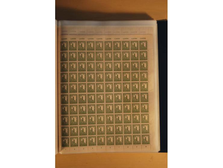 1945/48, Bogensammlung mit u.a. Mi.-Nr. 29-40y, 37za und 39za, Bogensignatur Kramp BPP, und 206wbx, jeder Wert sign. Paul BPP