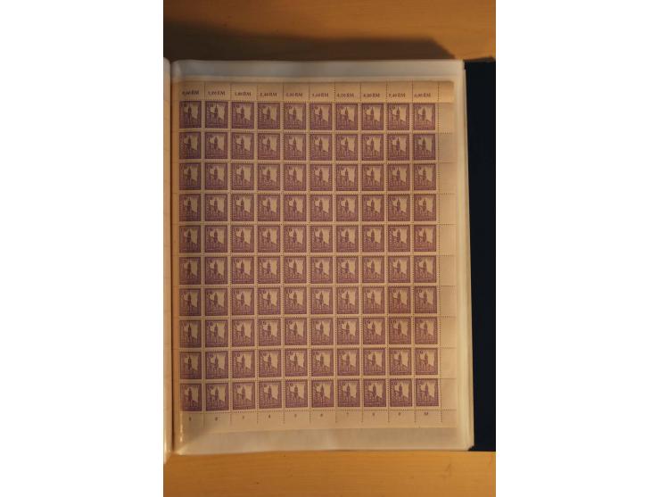 1945/48, Bogensammlung mit u.a. Mi.-Nr. 29-40y, 37za und 39za, Bogensignatur Kramp BPP, und 206wbx, jeder Wert sign. Paul BPP